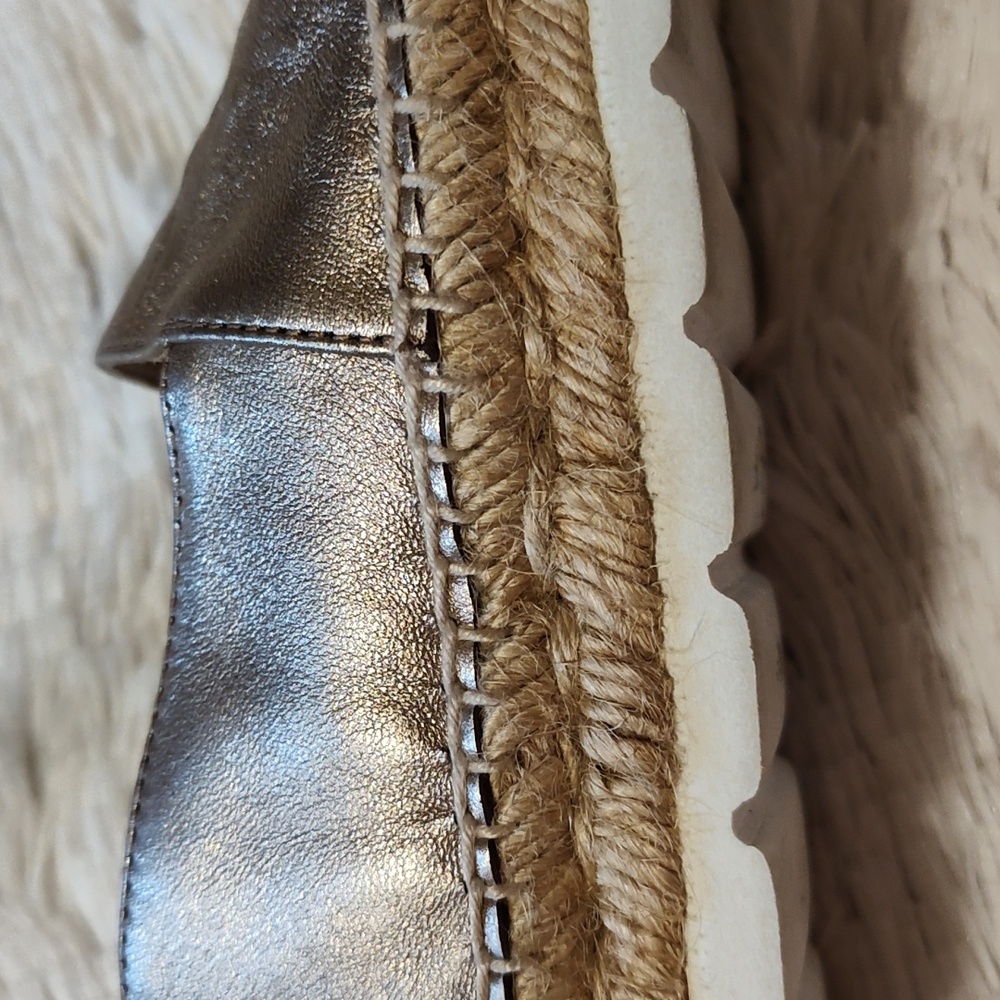 Carmen Saiz Metallic Espadrilles Rose Gold Leather Made In Spain Size 7.5 (EU38) - Picture 7 of 12
